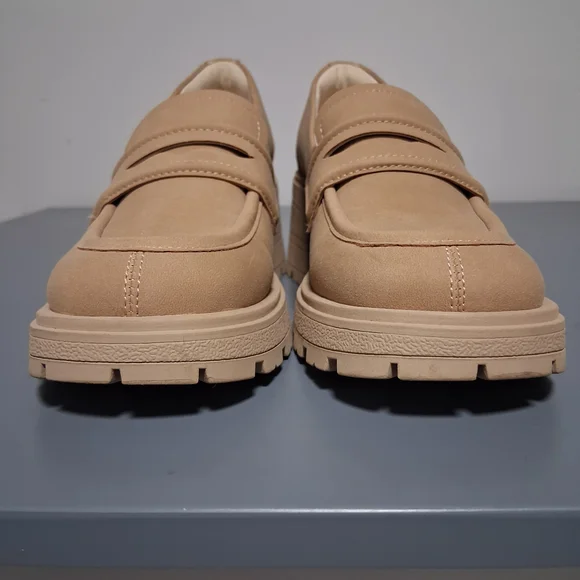 Jenn Ardor Beige Women's Chunky Loafers - Picture 4 of 6